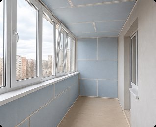 Утеплённые парапет, стены и потолок застеклённой лоджии
